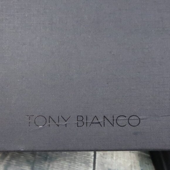 TONY BIANCO BLACK STRETCH SATIN DAVIS BOOTIES 4" HEEL SIZE 9.5 NIB - Picture 3 of 13